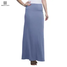 Городской CoCo Для женщин Стильный спандекса удобные отложной расклешенные Длинные Макси юбка