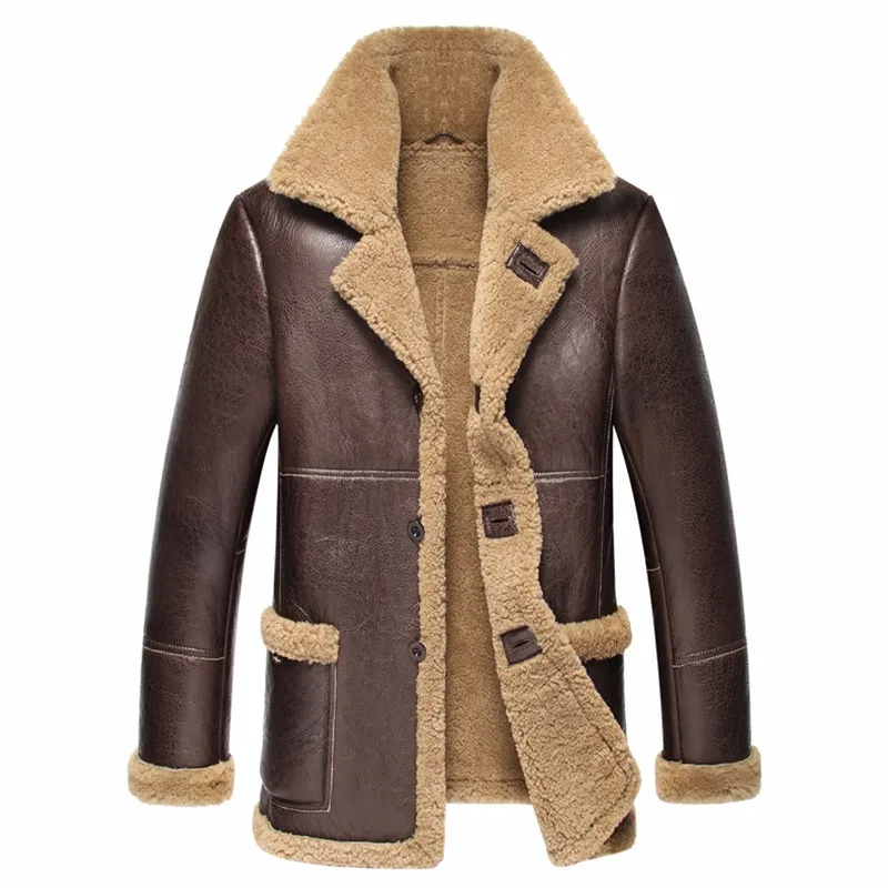 Новое поступление, мужская кожаная куртка, черная, зимняя, минус 40. Полный теплый мех, мужская куртка из овчины, натуральная кожа, тонкая для мужчин YYJ0060