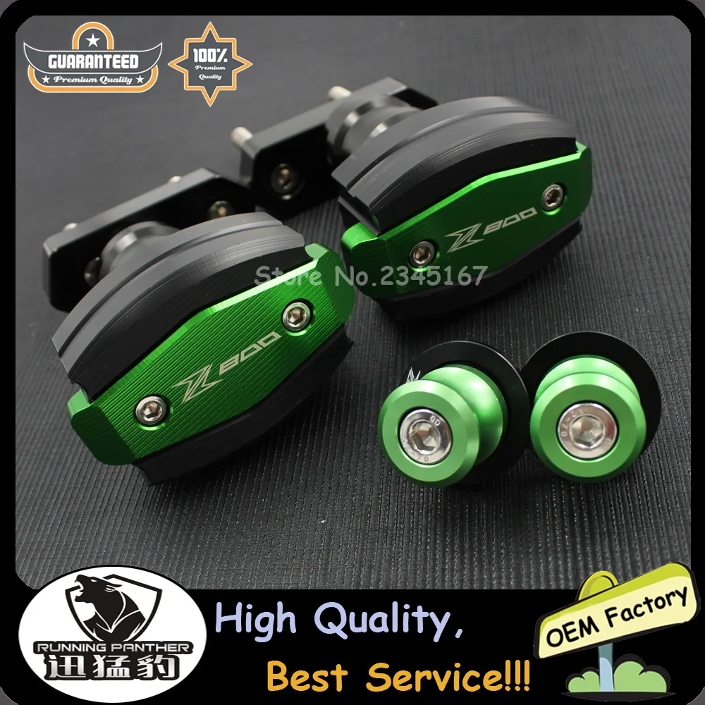 

4pcs Motorcycle CNC Frame Sliders Falling Protection Crash Engine Protector Guard & Swingarm Sliders Spools for Z800 2013-2016