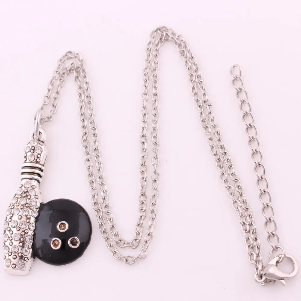 Necklace For Women Men Bowling Ball Shape Sports Style Jewelry With