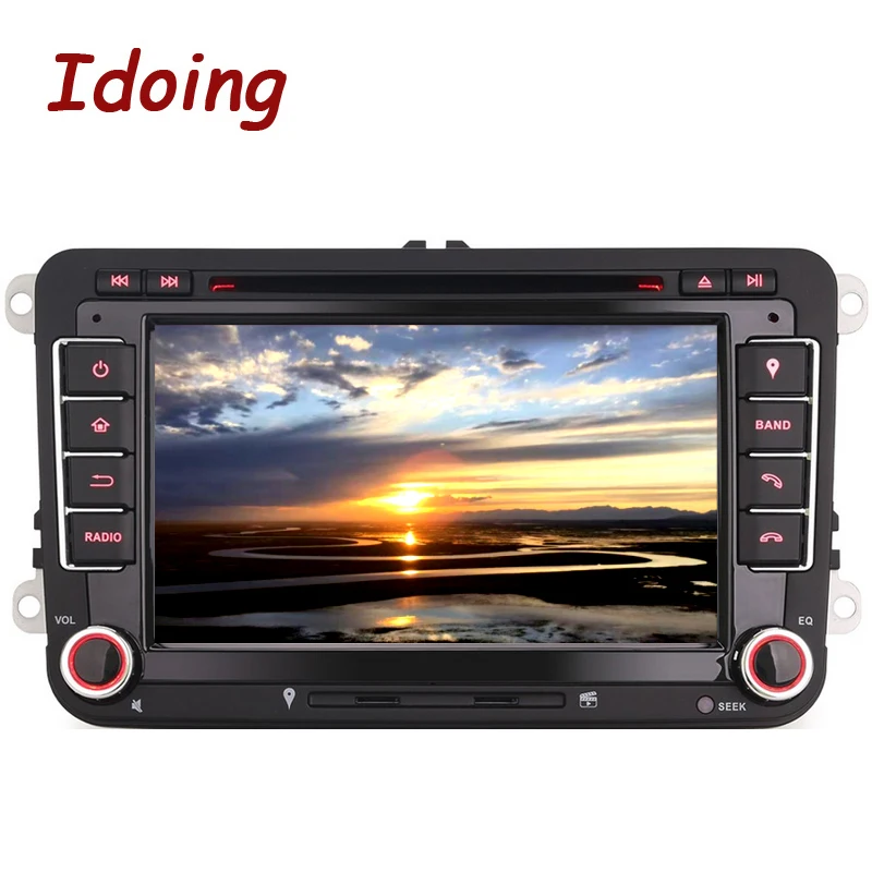Discount Idoing 2Din Android7.1For Volkswagen Touran/Passat/B6 Steering Wheel Car DVD Multimedia Video Player Quad Core GPS Navigation 3G 3