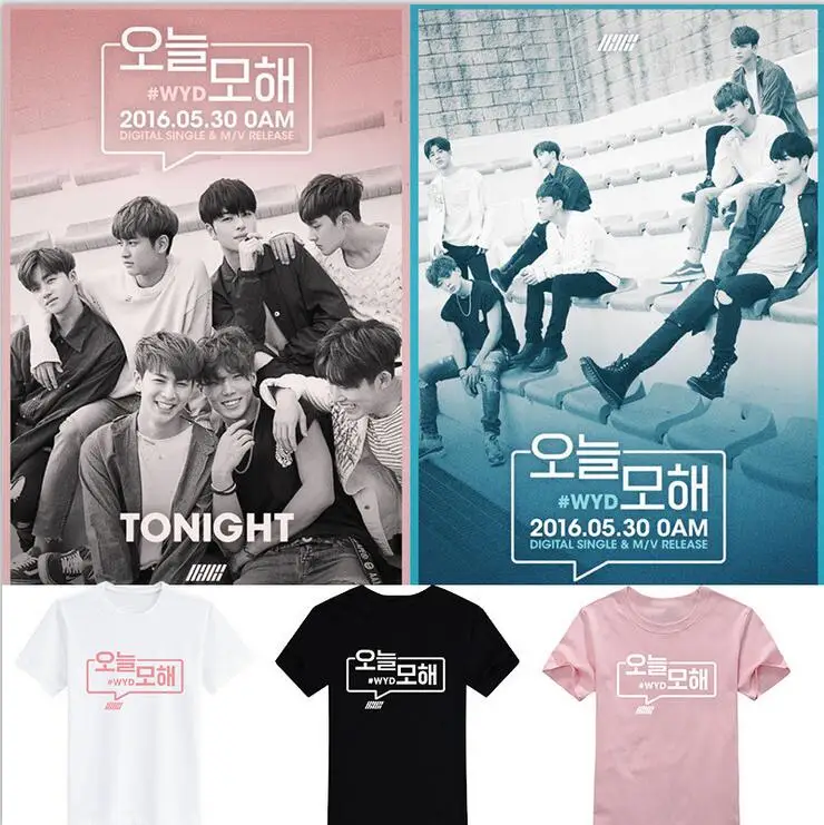 K POP ikon футболка BI Jin Hanbin BOBBY Kim Ji Yuan летняя хлопковая с короткими рукавами для