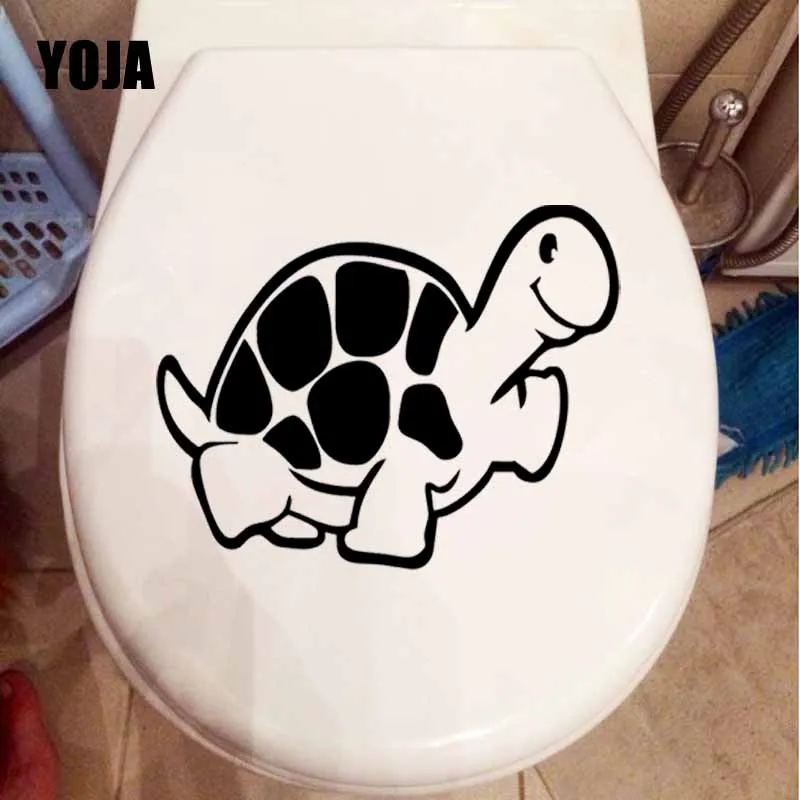 YOJA 23.3X18.4CM счастливая черепашка играя наклейка для сиденья унитаза детская