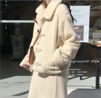 

Thickened plus velvet Lamb Fur jacket female 2018 autumn and winter new student Korean version of the loose jacket