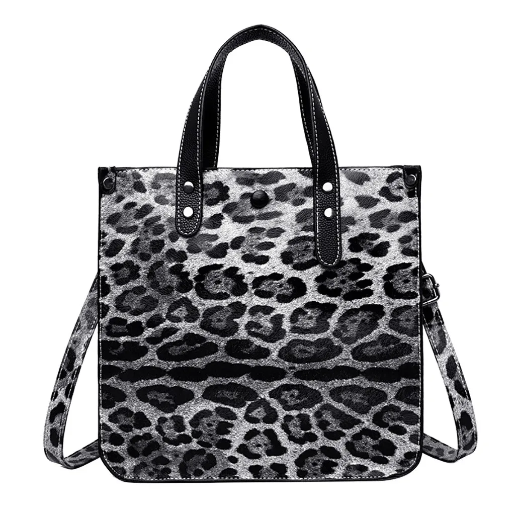Винтажная женская сумка-тоут, Женская леопардовая плечевая сумка с принтом, кошелек большой емкости, композитная сумка, женская модная сумка, комплект