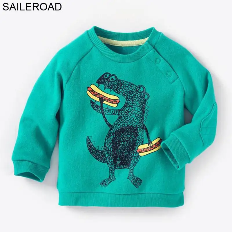 SAILEROAD 2 to 7Year Sweatshirt for Boy Dinosaur Printed a...