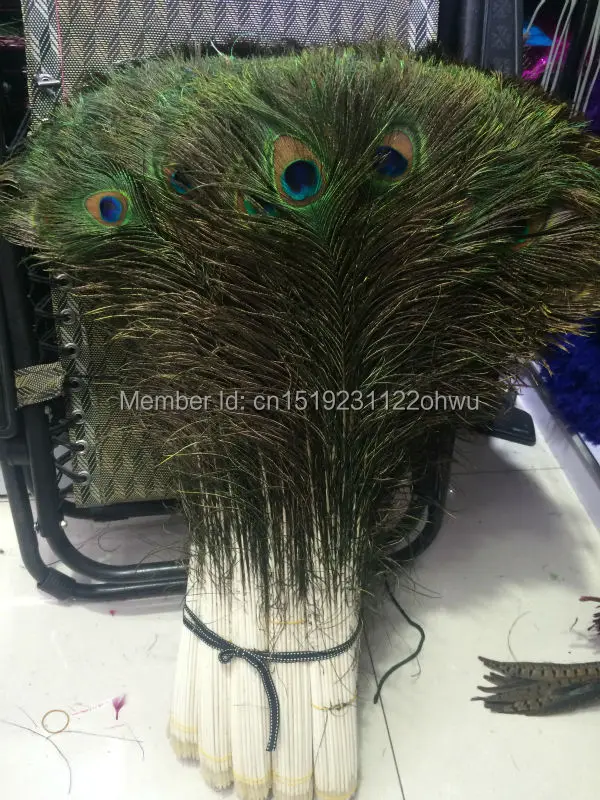 

Free shipping wholesale 500 pcs 90-100cm / 34-38 inch high quality natural color peacock feather diy Wedding decoration