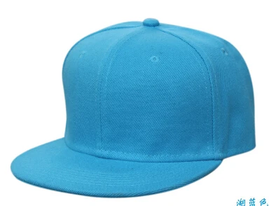 Ребенок простые пустой сплошной цвет Snapbacks Для детей плоской Билл Caps - Цвет: Blue