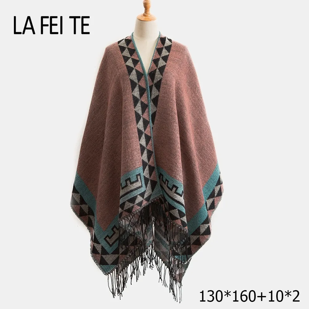 Cashmere Blanket Scarf Women Poncho Winter Wool Stoles Cashmere Pashmina Shawl Female Long Winter Poncho For Women Scarf Warm