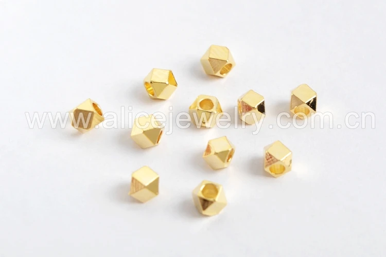 BOROSA 500 300 шт.. золото цвет латунь Dodecahedron бусины с металлическим лицом бусины ювелирных изделий для Браслеты решений PJ104