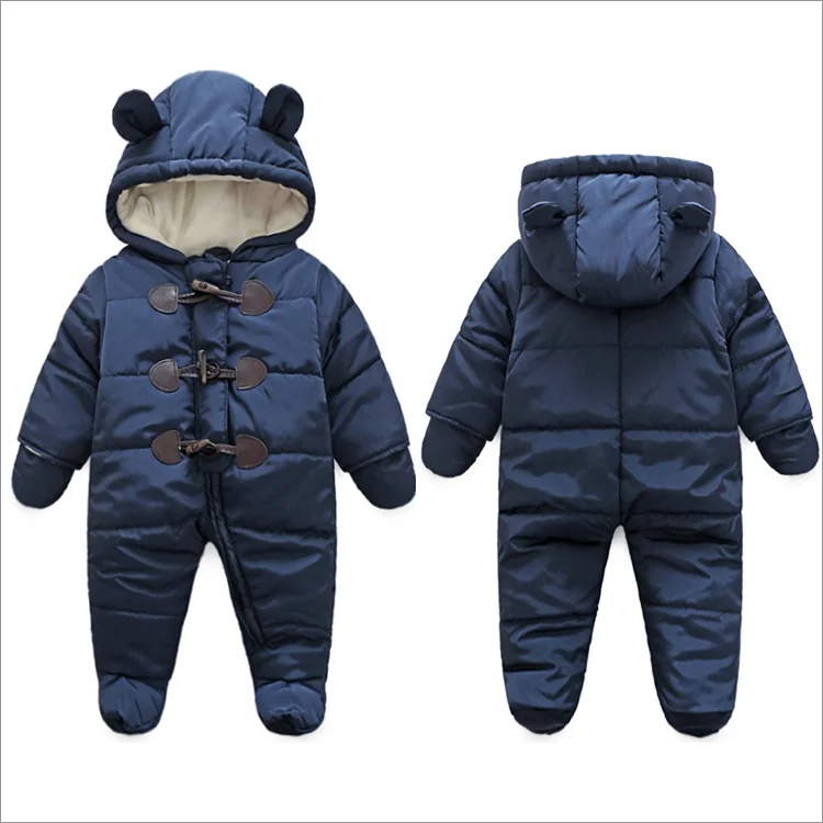 Г., зимняя одежда для малышей утепленный хлопковый комбинезон, верхняя одежда, цельнокроеная одежда Зимний комбинезон для мальчиков зимняя одежда для малышей серый цвет, от 6 до 18 месяцев