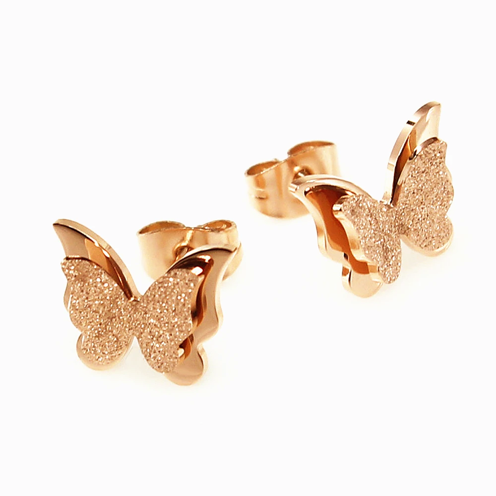 Rose gold Color Titanium Steel Jewelry Nickle Free Environmental Girls