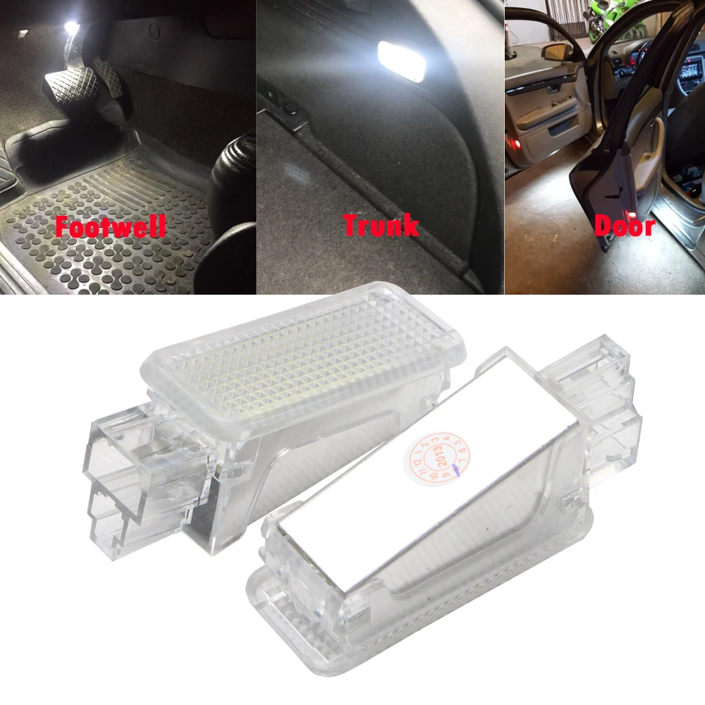 12 V سيارة أدى باب المجاملة كشاف ضوء لأودي A3/A4/A6/فولكس فاجن/سكودا القدم عش أضواء Led جذع الأمتعة ضوء مصباح 6500 K الأبيض
