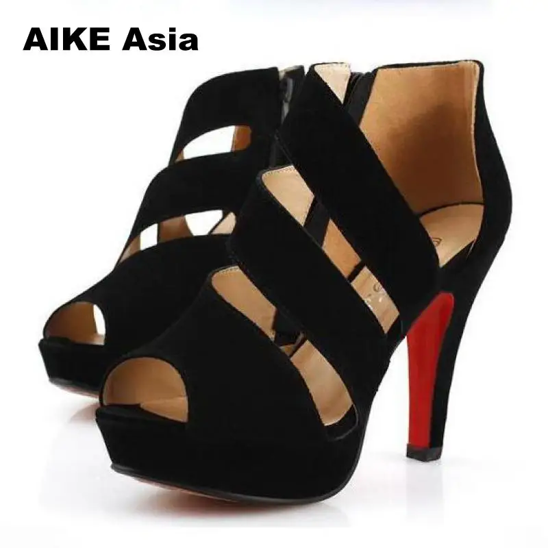 Hot 2018 Sandalia Feminina Summer Gladiator High Heels Peep Toe Sandals Casual Shoes Woman Waterproof Platform Sandals