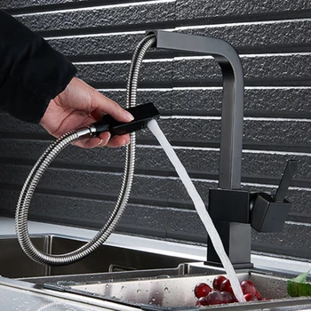 

Senlesen Pull Out Kitchen Tap Silver Single Handle Single Hole Handle Swivel 360 Degree Water Mixer Tap Mixer Tap
