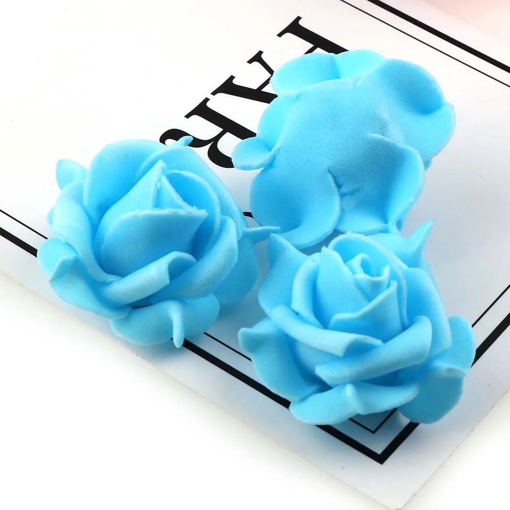 20 шт 3,5 см мини ПЭ пены розы мульти-использование искусственные головки цветов ручной работы DIY ВЕНОК свадебное украшение товары для домашнего сада - Цвет: blue
