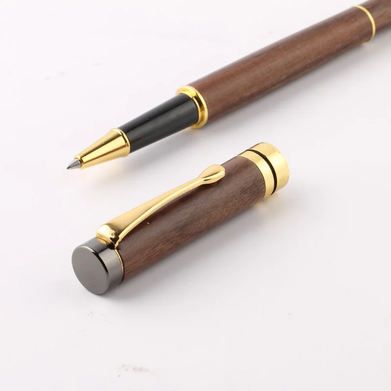 

TERCEL Wooden Simple Pen Business Signature Pen Waterborne Gel Pen Pencil Box Sequins Decoration Office Supplies 0.5mm Refill