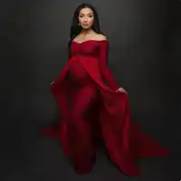 New Maternity Photography Props Dress For Pregnant Women Clothes Cotton Trailing Long Dresses For Photo Shoot Pregnancy Clothing