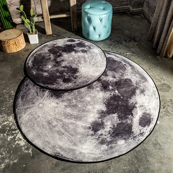 

Multisize Grey 3D Earth Design Round Rug kids Room Rugs Washable Non Skid Carpets for Living Room 4 Feet/3 Feet