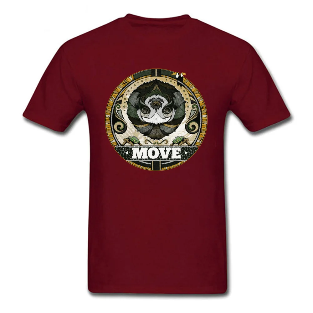 Prevailing Mens T Shirt Round Neck Short Sleeve Cotton Move Tees Casual Tee-Shirts Top Quality Move maroon