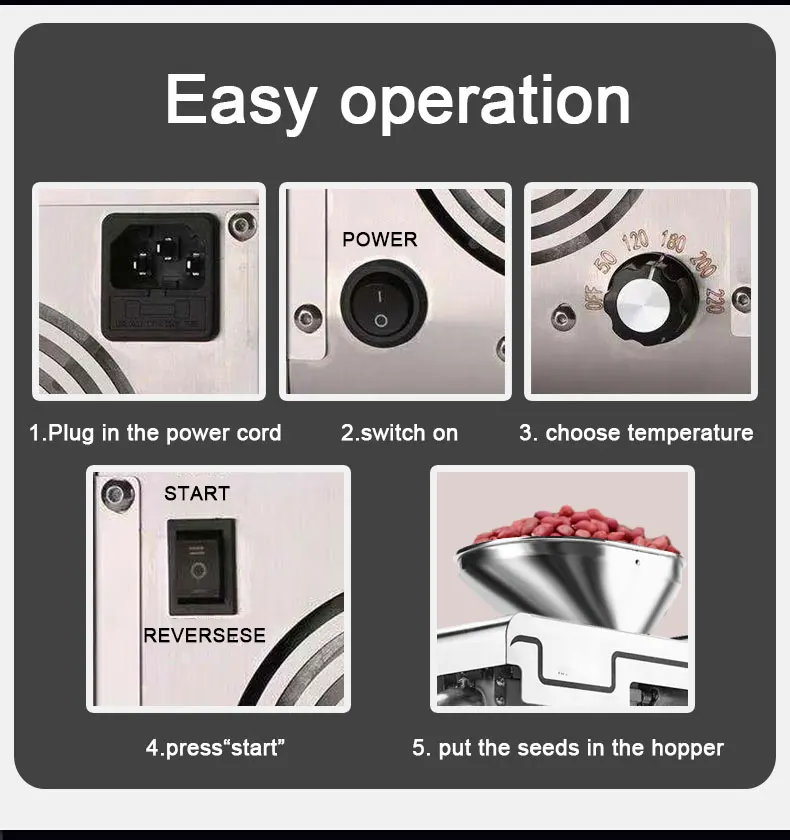 220VHeat and Cold home oil press machine pinenut, cocoa soy bean olive oil press machine high oil extraction rate