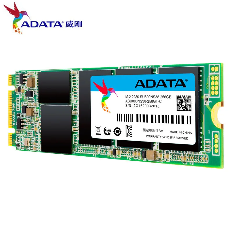 Высокая скорость ADATA SU800 M.2 2280 твердотельный накопитель 256 GB SSD SATA 6 ГБ/сек. ударопрочная для ноутбука