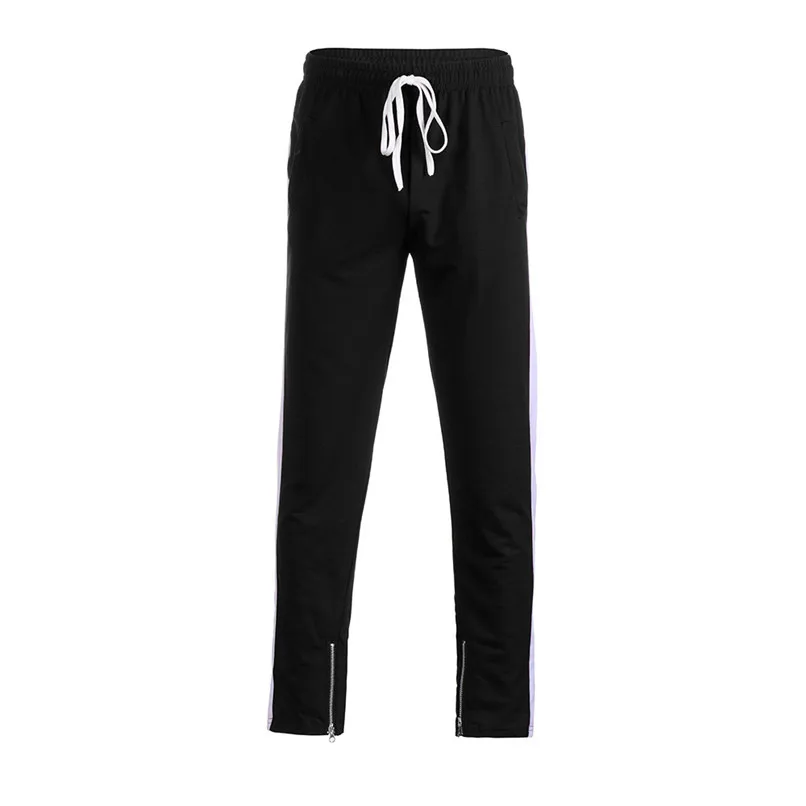 Cotton Men Full Sportswear Pants Casual Sport Striped Baggy Pockets Trousers Sweatpants Skinny Elastic Running Pants #F40OT31 (7)