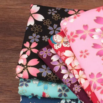 

1 piece ( 50X110cm) Thick Flower Japanese Style Bronzed Cotton Fabric DIY Patchwork Handmade DIY Sewing