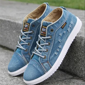 

ELGEER new men's high canvas shoes breathable fashion men's sneakers shoes zapatos de hombre mens shoes casual