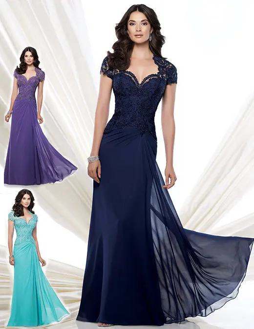 Chiffon Mother Bride Dress For Groom Blue Mother Of The Bride Dresses ...