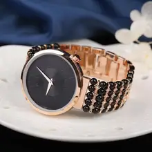 Черные турмалиновые бусы браслет часы натуральный камень браслет ювелирные часы для женщин для мужчин оптом