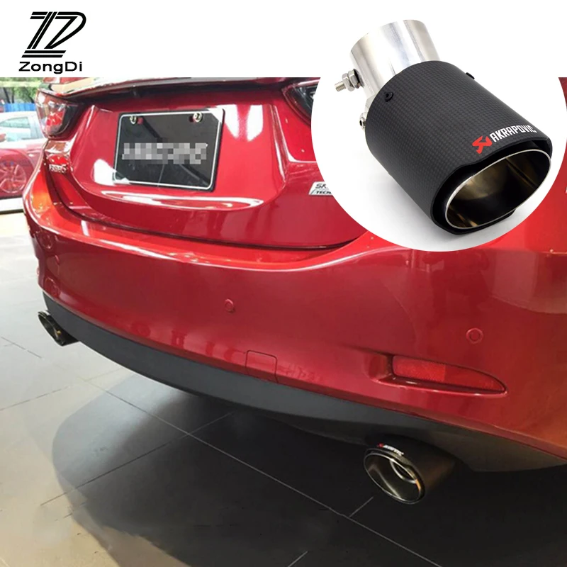 

1pcs Carbon Car Exhaust Muffler Tip Pipes For Akrapovic Buick Fiat Citroen C4 C2 Mitsubishi Mazda 3 6 2 Hyundai solaris i30