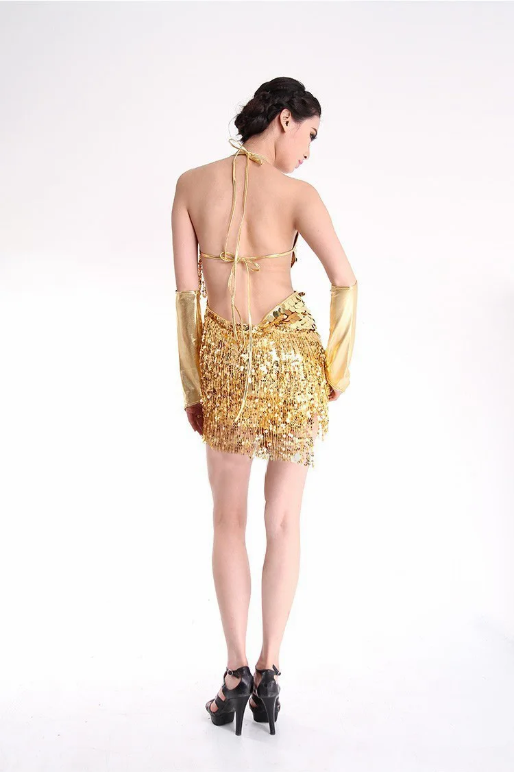 Платья для латинских танцев сальсы Золотое и Серебряное платье с блестками для танцев платье для латинских танцев женское