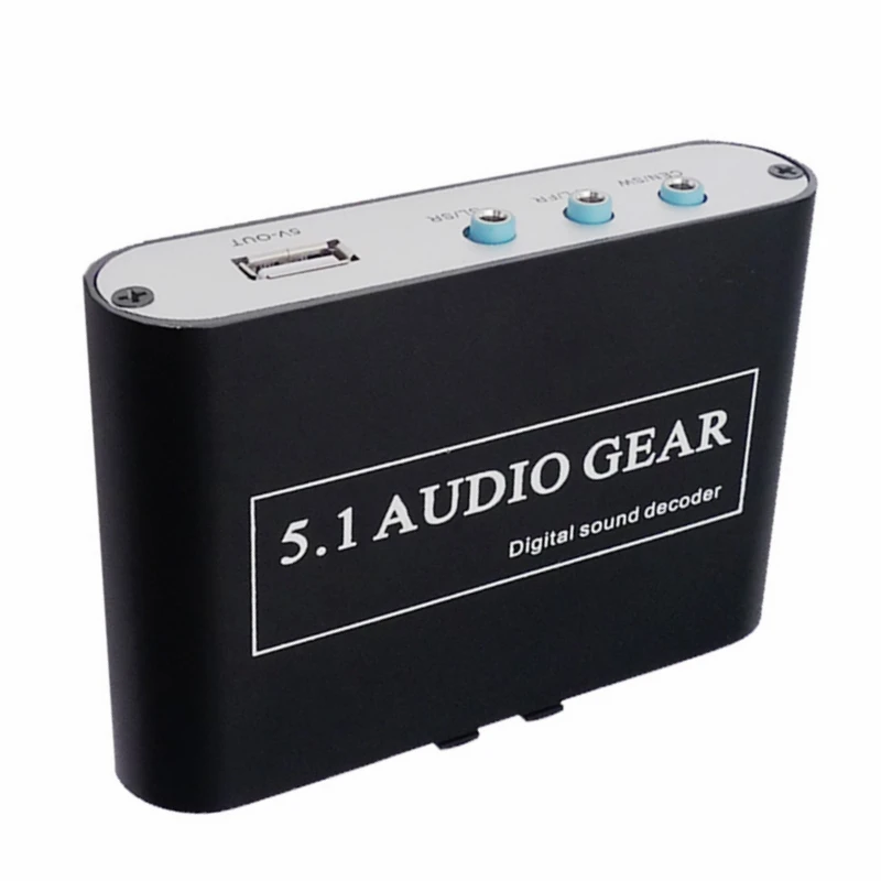 

Quality 5.1 Audio Gear Digital Sound Decoder Converter Optical SPDIF/ Coaxial Dolby AC3 DTS to 5.1CH Analog Audio for DVD PC