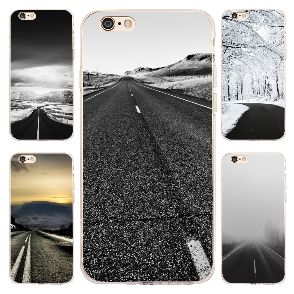 Coque Black Ash Foggy Road прозрачные мягкие силиконовые чехлы для телефонов iPhone XS Max XR X 7 8 6 S