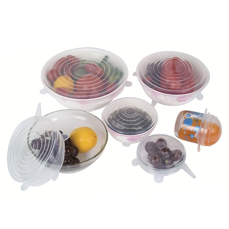 

6pcs/set Net Snowflake Silicone Stretch Lids Universal Lids to Keep Food Fresh Storage Stretch Covers Kitchen accessories