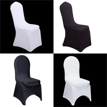 

Ship Free 10PCS Endurable Polyester White Spandex Lycra Wedding Chair Covers for Weddings Event Venue Folding Hotel Decoration