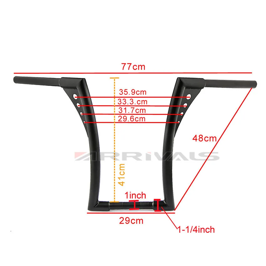 Мотоцикл на заказ черный мотоцикл Ручка Бар Ape вешалки 1-1/" жировые стержни 16 подъемный руль подходит для Harley прочное качество