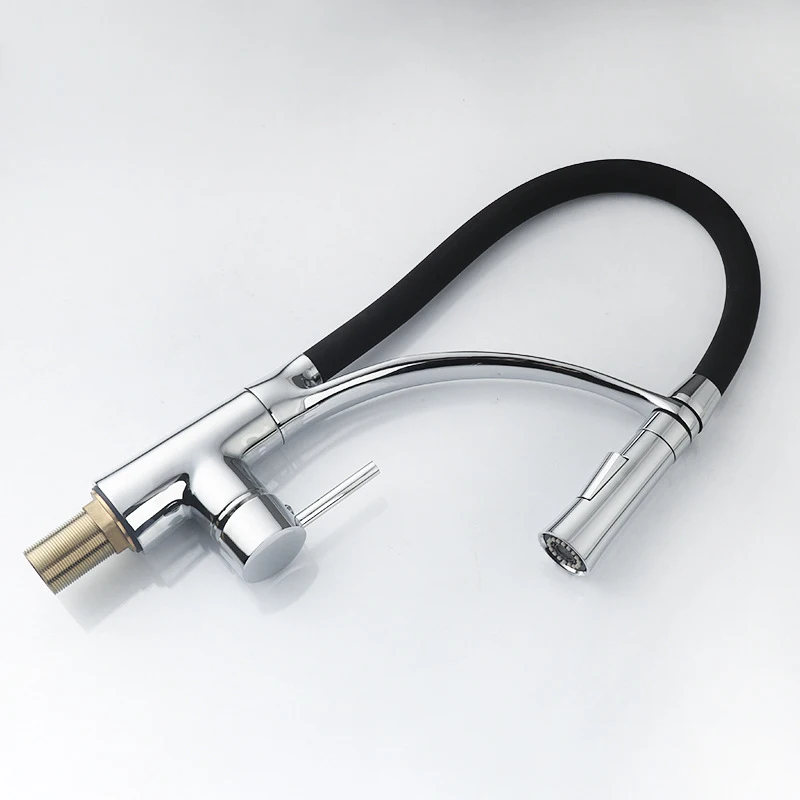Black Kitchen Faucet Copper Pull Type Switch Hot and Cold Water Mixing Nozzle Kitchen Sink Home Improvement for Kitchen