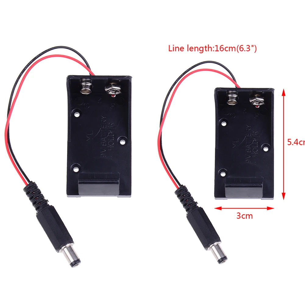 DIY Batteries Clip Holder Container With Wire Lead Pin Black Plastic9V battery holder Battery Storage Box Case