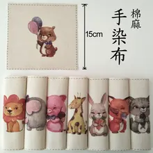 15*15 см зоопарк Лев Слон свинка олень Цифровая печатная ткань сделай сам ручная работа Лоскутная хлопковая льняная ткань окрашенная вручную ткань одеяло 8 шт