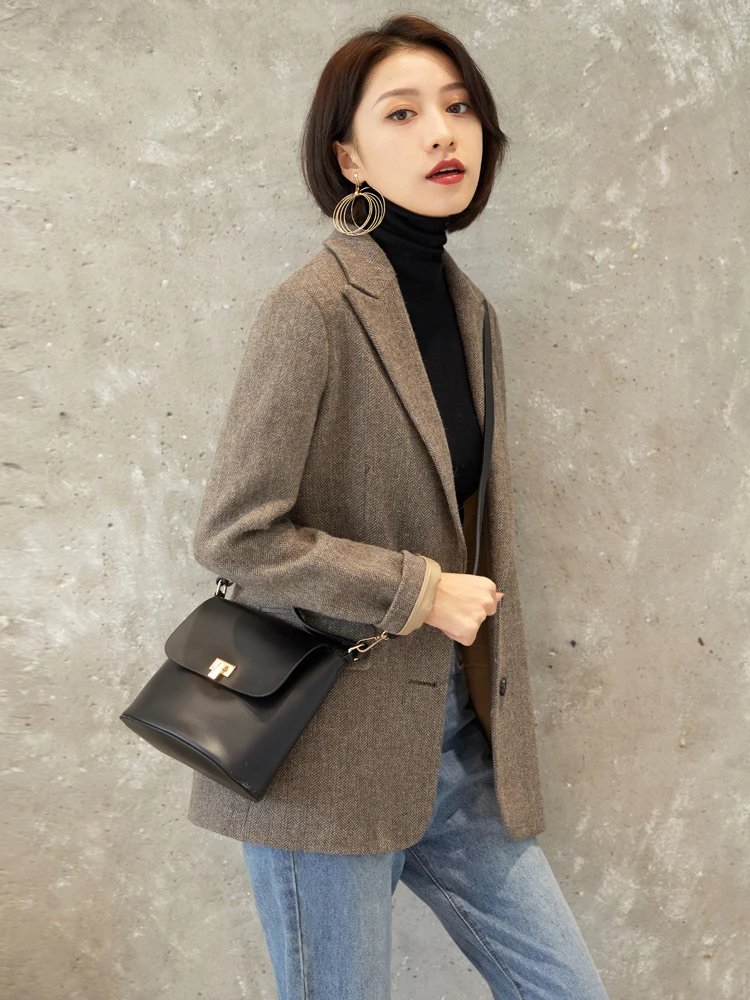 

KMETRAM Wool Coat Female Jacket Woman Spring 2019 Korean Streetwear Blazer Women Woolen Coats and Jackets Chaqueta Mujer MY2767