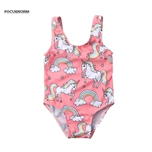 Pudcoco летний купальник для девочки Единорог Ремень Цельный Купальник бикини купальный костюм