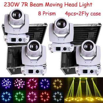 

Touch Screen 230W 7R Moving Head Light 7r Beam DMX512 Beam 7R Stage Lights for dj Disco Wedding Party 4pcs with flight case