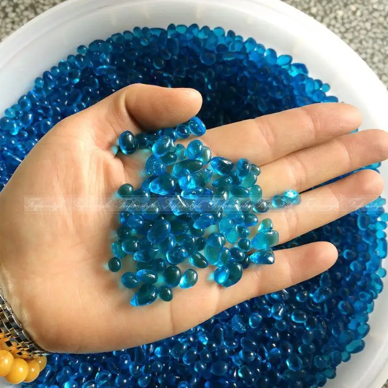 100g 5 8mm K5 sea blue Glass Gravel Stones Polished Rock Aquarium Fish