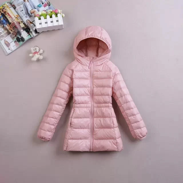 Высококачественная брендовая зимняя детская одежда; Цвет на выбор; белый пуховик для мальчиков и девочек; верхняя одежда; Длинные Костюмы - Цвет: pink