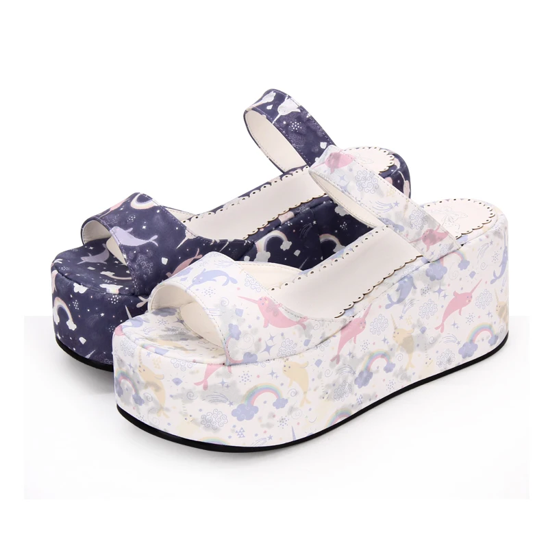

Angelic imprint Sweet Lovely High Heels Platform Lolita Shoes Lolita Women Shoes Sandals Size 35-46 8660