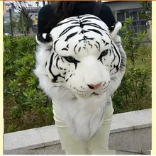 Моделирование Белый тигр голова рюкзак фаршированный Стеллер голова тигра Рюкзак подарок кукла