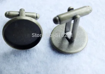 

Free Shipping !!! Z-1409 300pcs/lot bronze Brass CUFF LINKS Blank 16mm Pad ~ CuffLinks ~ Findings