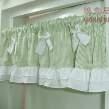 Зеленый плед лук красивый кофе занавес полутени маленькие короткие занавески для кухни 40*150 см Индивидуальные